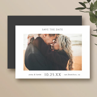 Einfach stilvolles Foto Save the Date Hochzeit Magneteinladung