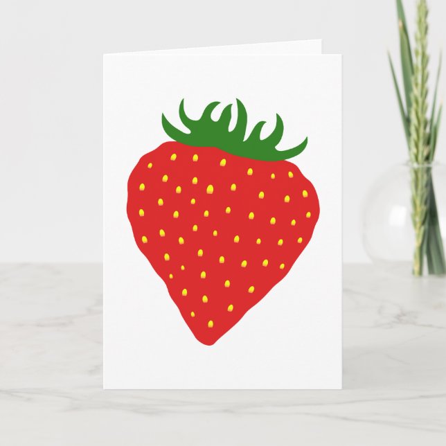 Einfach "Strawberry Custom Grußkarten" Karte (Vorderseite)