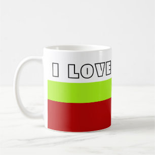 Einfach Streifen Frühlingsrot + Text / Idee Tasse