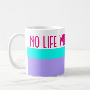 Einfach Streifen helles lila Türkis + Ihre Ideen Kaffeetasse