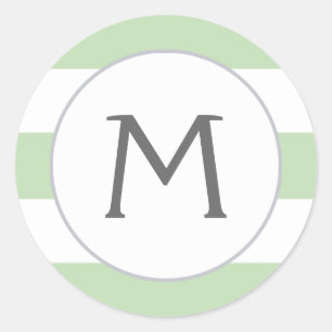Einfach Streifen Monogramm Aufkleber / Minze