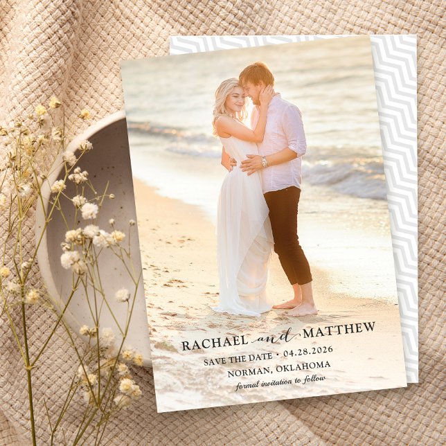 Einfach stylisches Gray Wedding Save the Date Foto (Von Creator hochgeladen)