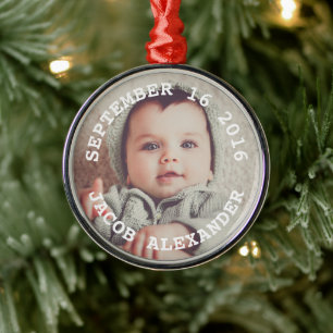 Einfach süße Baby-Foto Ornament Aus Metall