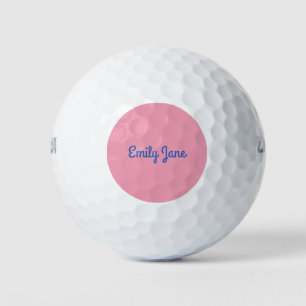 Einfach süße blaue und rosa personalisierte golfball