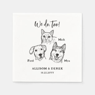 Einfach Süße Katze Hund Hochzeit Benutzerdefiniert Serviette