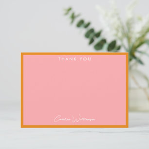 Einfach süße moderne pink orange benutzerdefiniert dankeskarte