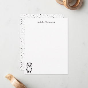 Einfach süße schwarze weiße Panda Personalisierung Mitteilungskarte
