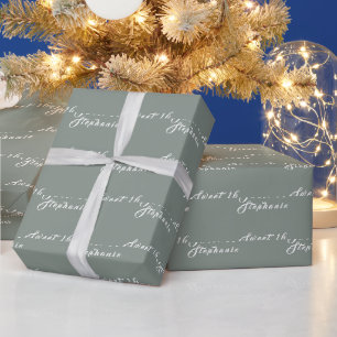 Einfach Sweet 16 Name Salbeigrün Sechzehn Name Geschenkpapier