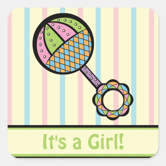 Einfach Sweet Rattle Announcement Sticker (Vorderseite)