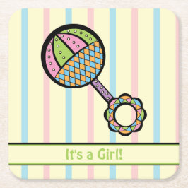 Einfach Sweet Rattle Baby Shower Paper Untersetzer