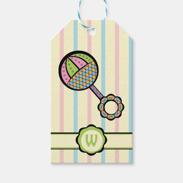 Einfach Sweet Rattle Gift Tag Geschenkanhänger (Vorderseite)