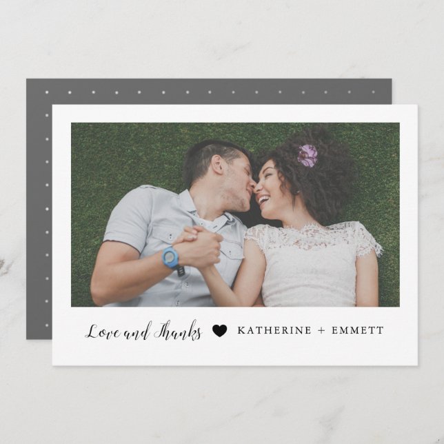 Einfach Sweet Wedding Danke Foto Card (Vorne/Hinten)