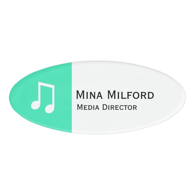 Einfach Symbole - MUSIKNOTE + Ihr Text u. Ideen Namenschild (Vorderseite)