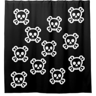 Einfach Symbole - SKULL & BONES + Ihre Ideen Duschvorhang