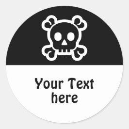 Einfach Symbole - SKULL & BONES + Ihre Ideen Runder Aufkleber