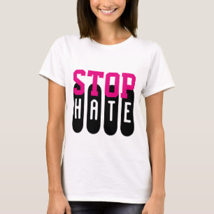 Einfach Textdesign "STOP HATE" T-Shirt