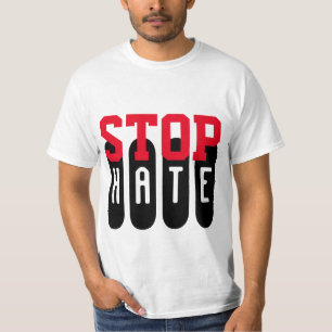 Einfach Textdesign "STOP HATE" T-Shirt