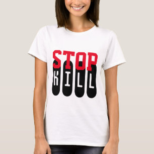 Einfach Textdesign "STOP KILL" T-Shirt