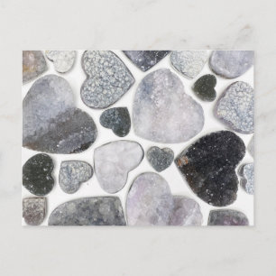 Einfach trendy Schwarz-weiß Crystal Herzmuster Postkarte
