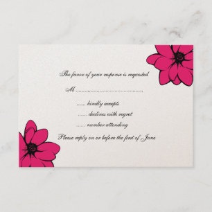 Einfach tropische Blume auf Champagner RSVP Karte