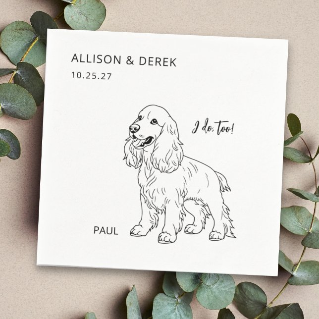 Einfach tue ich zu Hund Hochzeitscocktail Serviette (Von Creator hochgeladen)