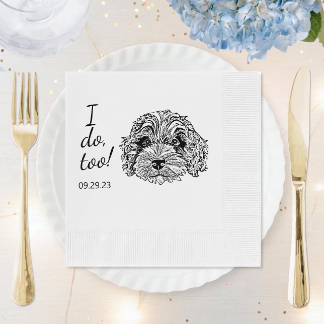 Einfach tue ich zu Hunde Hand Zeichnend Hochzeit Serviette (Von Creator hochgeladen)