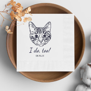 Einfach tue ich zu katzenhaft Zeichnend Hochzeit Serviette