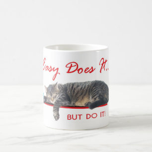 einfach tut es Katze Kaffeetasse