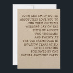 Einfach Typografie Spaß & informelle Hochzeit Einladung<br><div class="desc">Niemand hat je gesagt, dass alle Hochzeiten traditionell und formell sein müssen und dasselbe gilt für die Einladungen! Dieses Design ist einfach und schlicht Typografie in einem lustigen Stil und Sie können leicht auf Ihre eigenen Worte zu personalisieren! Sie können auch die Textfarbe und die Schriftart des Schriftartes ändern, wenn...</div>