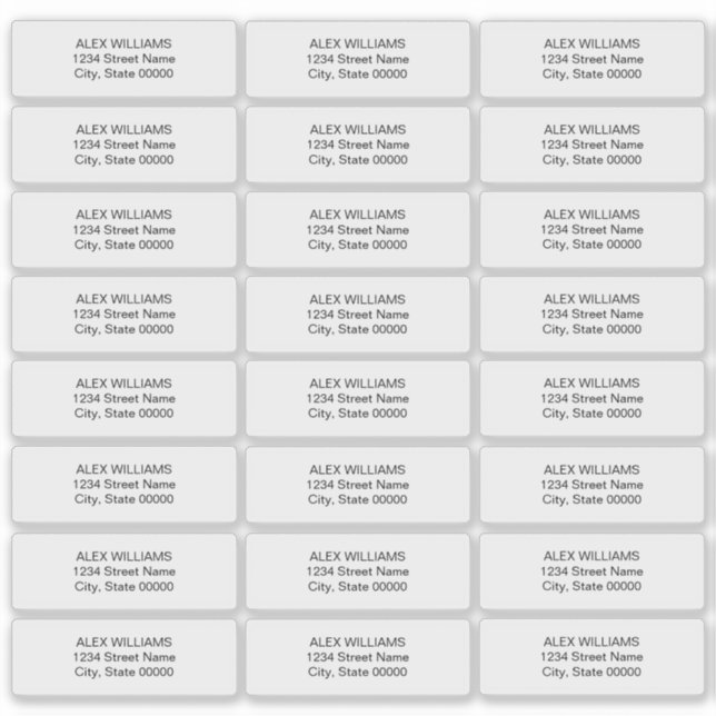 Einfach übersichtliche, transparente Rücksendeadre Aufkleber (Vorderseite)