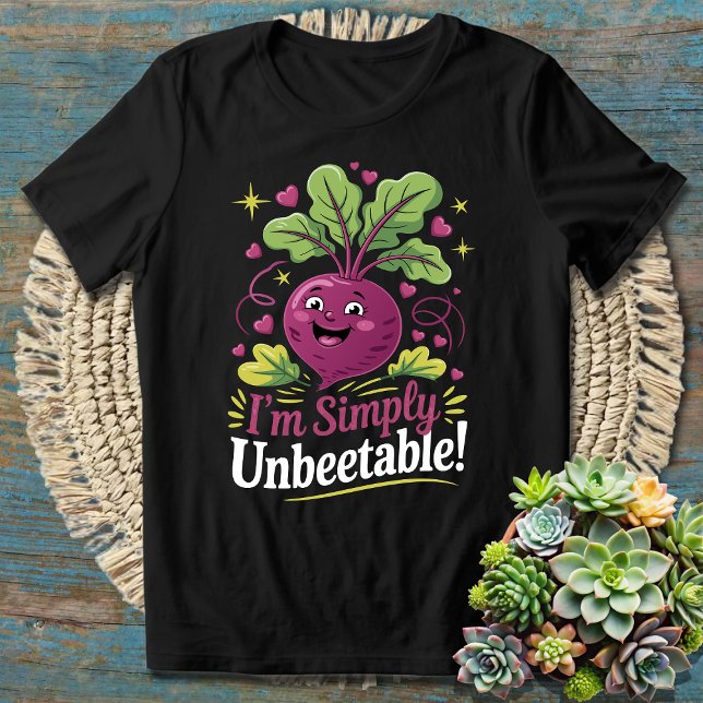 Einfach Un-Beet-Able Funny Beet Pun für Veggie Lie T-Shirt (Von Creator hochgeladen)