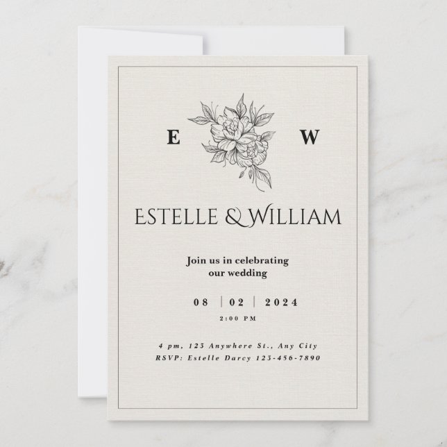 Einfach und afforable Rustic Wedding Einladungen (Vorderseite)