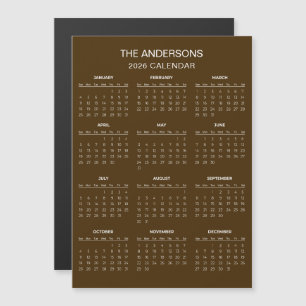 Einfach und doch elegant: 2026-Kalender   Magnet