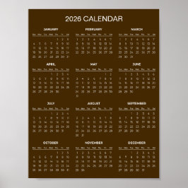 Einfach und doch elegant 2026 Kalender |  Poster