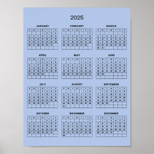 Einfach und Elegant 2025 Kalender    Poster
