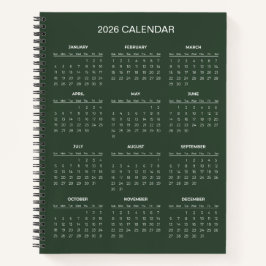 Einfach und Elegant 2026 Kalender |  Notizbuch