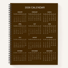 Einfach und Elegant 2026 Kalender |  Notizbuch