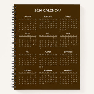 Einfach und Elegant 2026 Kalender Notizbuch