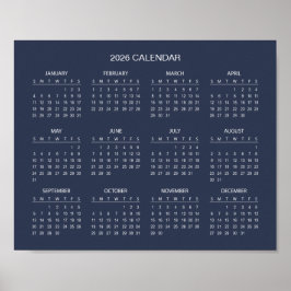 Einfach und Elegant 2026 Kalender |  Poster