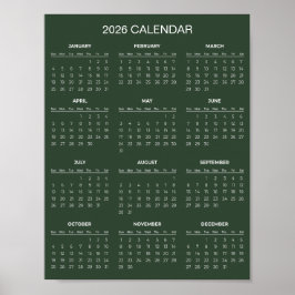 Einfach und Elegant 2026 Kalender |  Poster