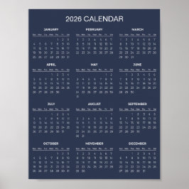 Einfach und Elegant 2026 Kalender |  Poster