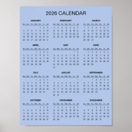 Einfach und Elegant 2026 Kalender |  Poster
