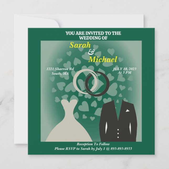 Einfach und elegant Braut und Herz (Vorderseite)