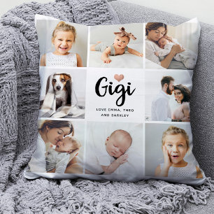 Einfach und elegant Foto Collage and Heart for G Kissen