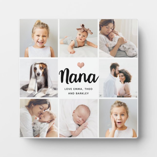 Einfach und elegant | Foto Collage and Heart for N Fotoplatte (Vorderseite)