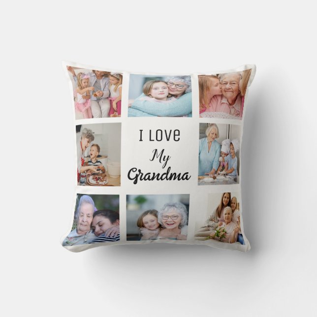 Einfach und elegant| FotoCollage für Oma Kissen (Vorderseite)