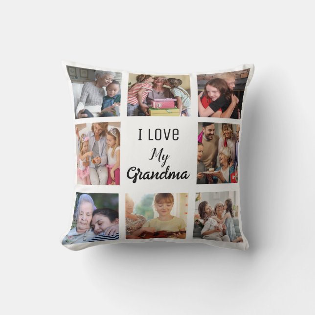 Einfach und elegant| FotoCollage für Oma Kissen (Vorderseite)