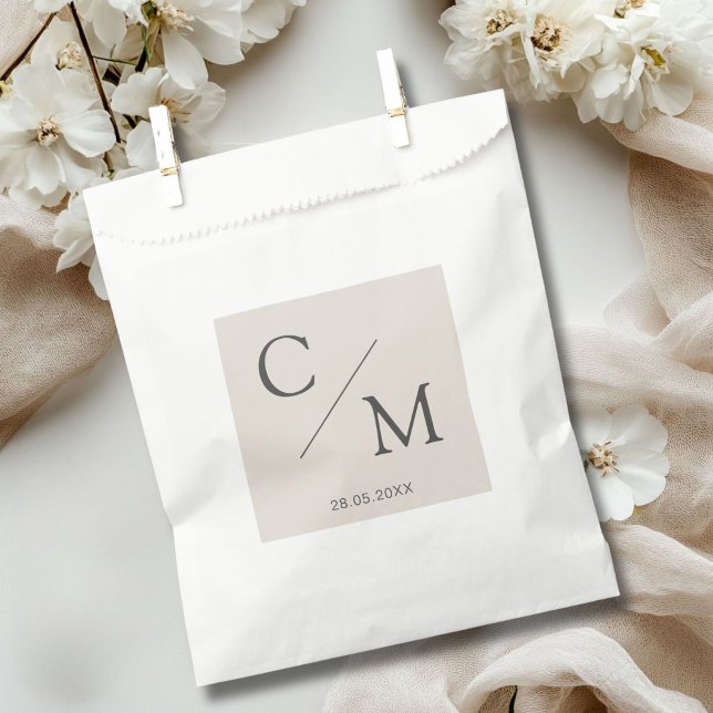 Einfach und elegant geschenktütchen (Simple and elegant monogram favor bag)