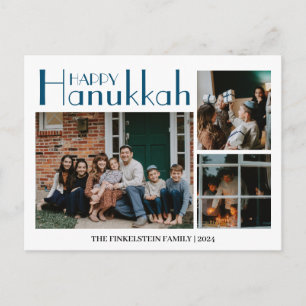 Einfach und elegant Hanukkah, Familie 3 Foto Feiertagspostkarte