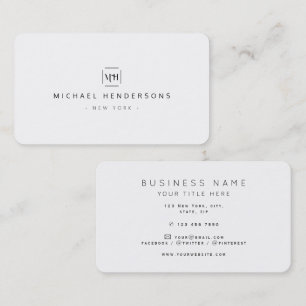 Einfach und elegant Monogramm Minimalistisch Beruf Visitenkarte